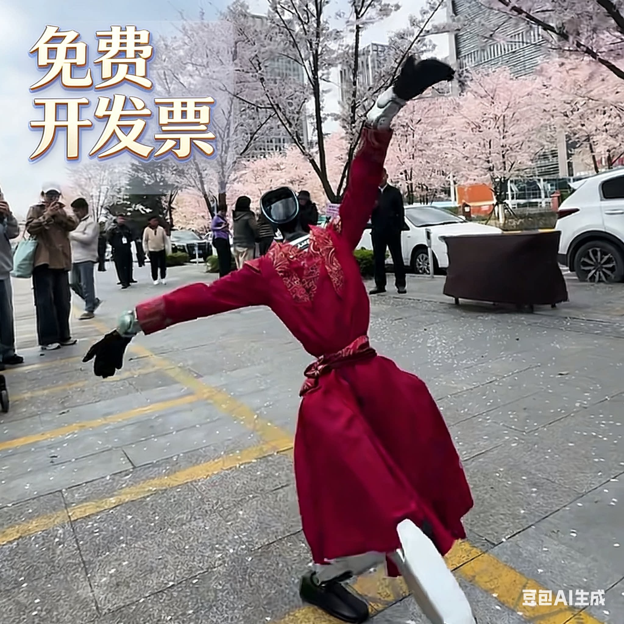 抖音视频同款宇树G1古装远程智元灵犀汉服古装汉服套装帅气中国风