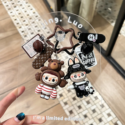 汽车钥匙扣小熊挂件可爱卡通高级感配饰挂链包包挂饰女生2025新款