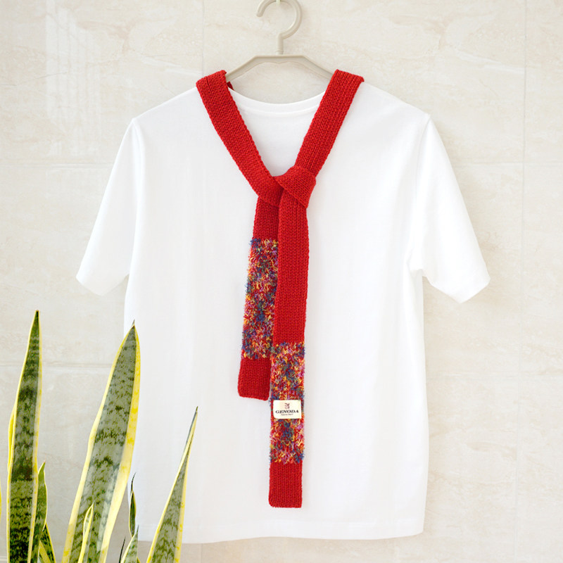 瑞迪卡欧秋冬女士韩版窄版细长毛线针织多巴胺护颈保暖小围巾围脖