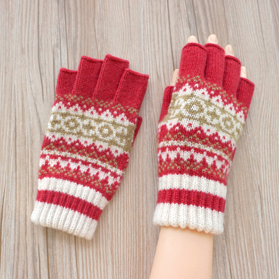 纯羊毛纯羊毛触屏半指手套