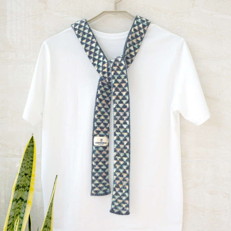 瑞迪卡欧秋冬男女加厚百搭韩窄版保暖加长小围巾围脖提花针织毛线