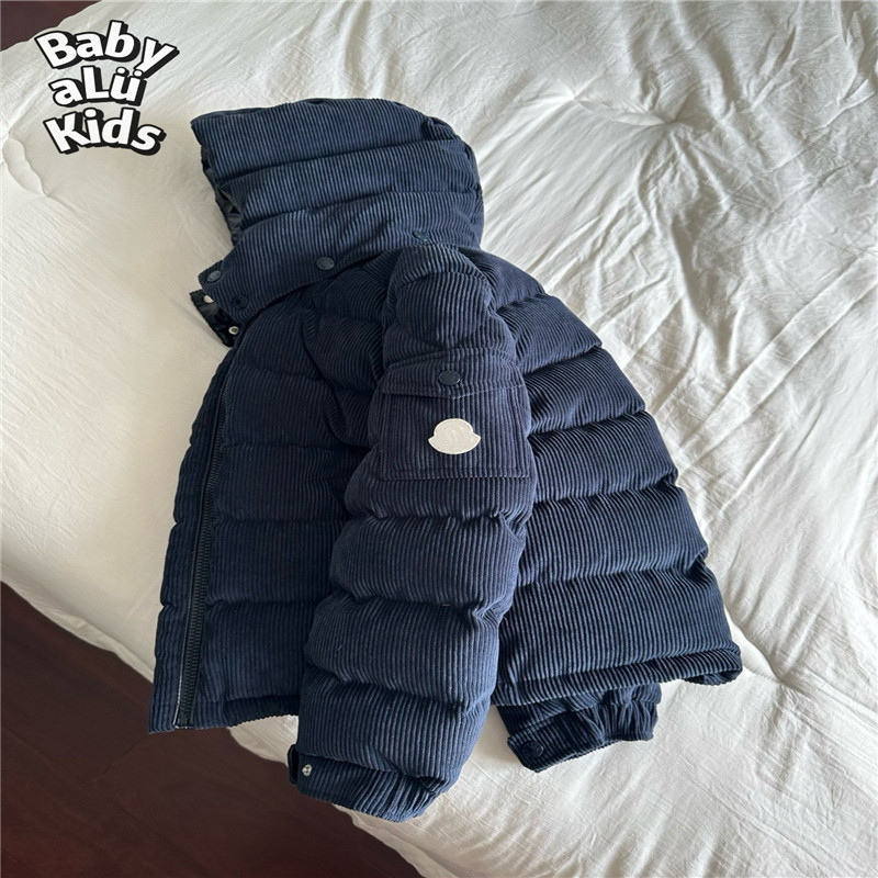 儿童灯芯绒白鹅绒羽绒服