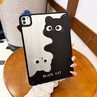 可爱黑猫iPadpro8M5平板保护壳