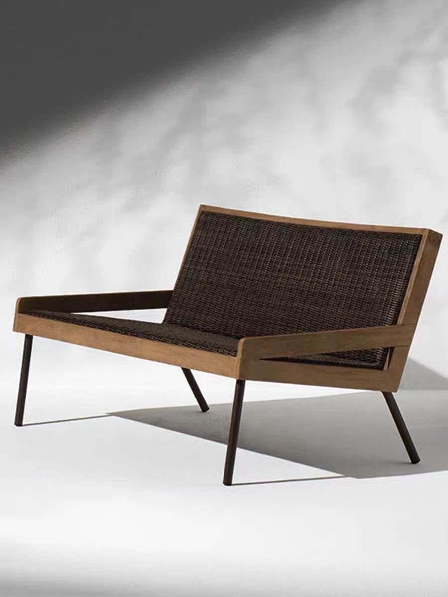 户外沙发阳台休闲民宿样板房藤编家具庭院创意酒店别墅设计师桌椅