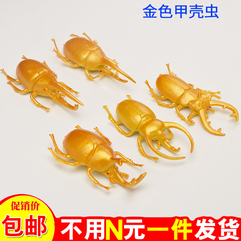 仿真甲虫 模型 金色甲壳虫装饰道具整蛊吓人金甲虫玩具独角仙昆虫