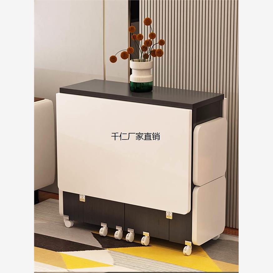 香港包邮家用折叠餐桌可移动伸缩长方形简易小户型多功能桌椅组合