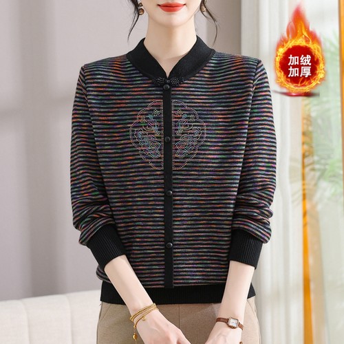 恒源祥中老年妈妈加绒加厚打底衫