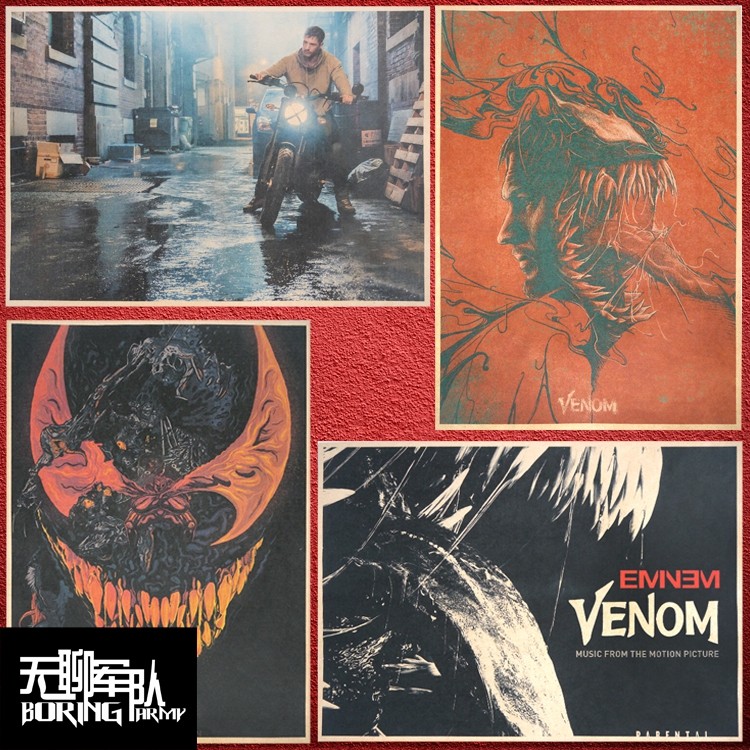 毒液 venom 超级英雄牛皮纸装饰画电影海报酒吧咖啡厅宿舍海报