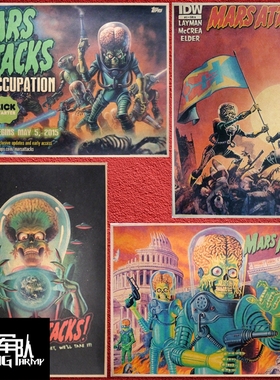 Mars Attacks! 火星人玩转地球 牛皮纸海报酒吧咖啡厅装饰画