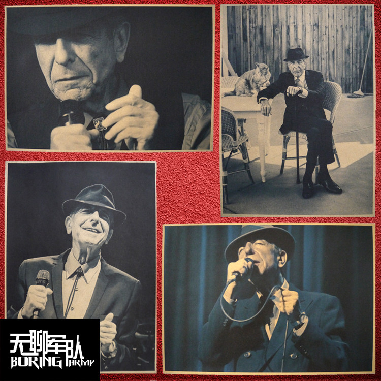 leonard cohen莱昂纳德科恩 民谣摇滚牛皮纸海报装饰画相框墙纸