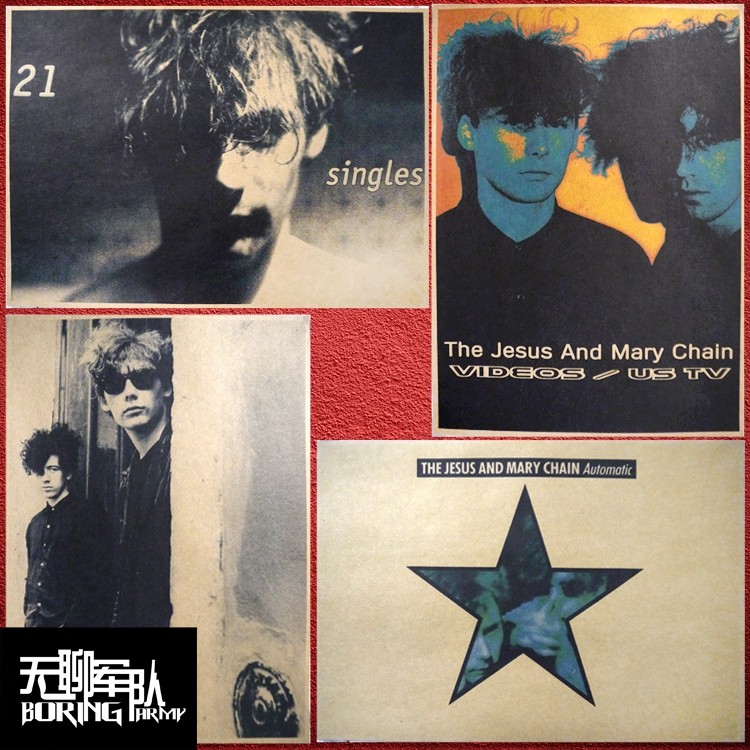 the jesus & mary chain另类摇滚乐队牛皮纸海报酒吧咖啡厅装饰画