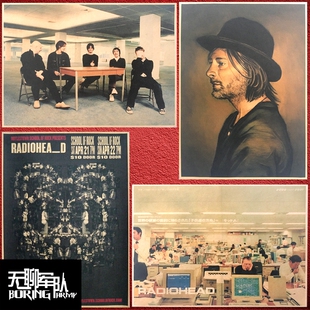 Radiohead 电台司令摇滚海报牛皮纸英伦装饰画相框酒吧咖啡厅