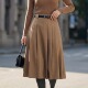 25冬时尚 N599 商场同步 百搭高腰显腿长A字大摆压褶半身裙女