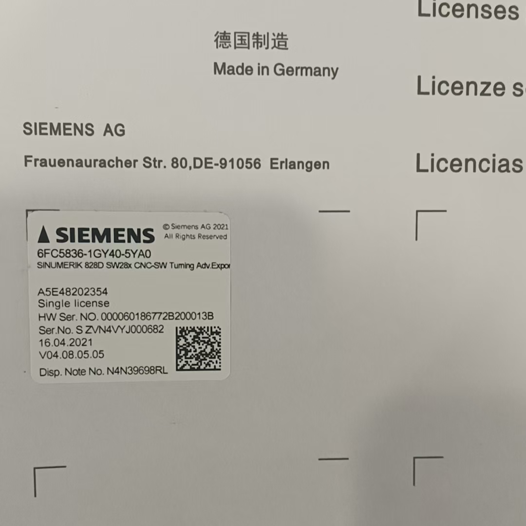 全新未拆封西门子828D CF程序卡6FC5831-1GY00-0YA0