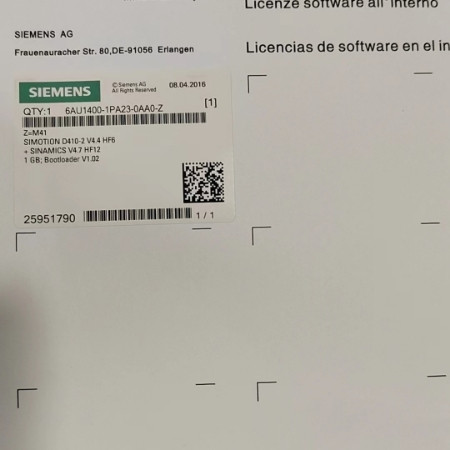 6AU1400-1/2PA00/01/20/21/22/23-0AA0-Z F01020304 M0041424344