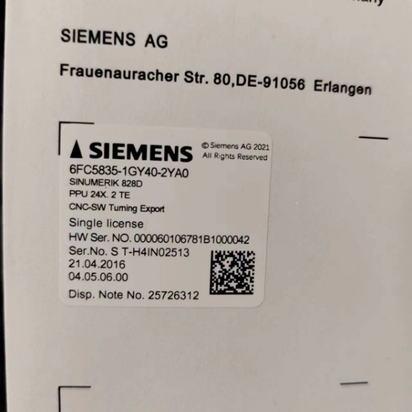 6FC5833-1GY40-1YA0全新未拆封西门子828D CF程序卡