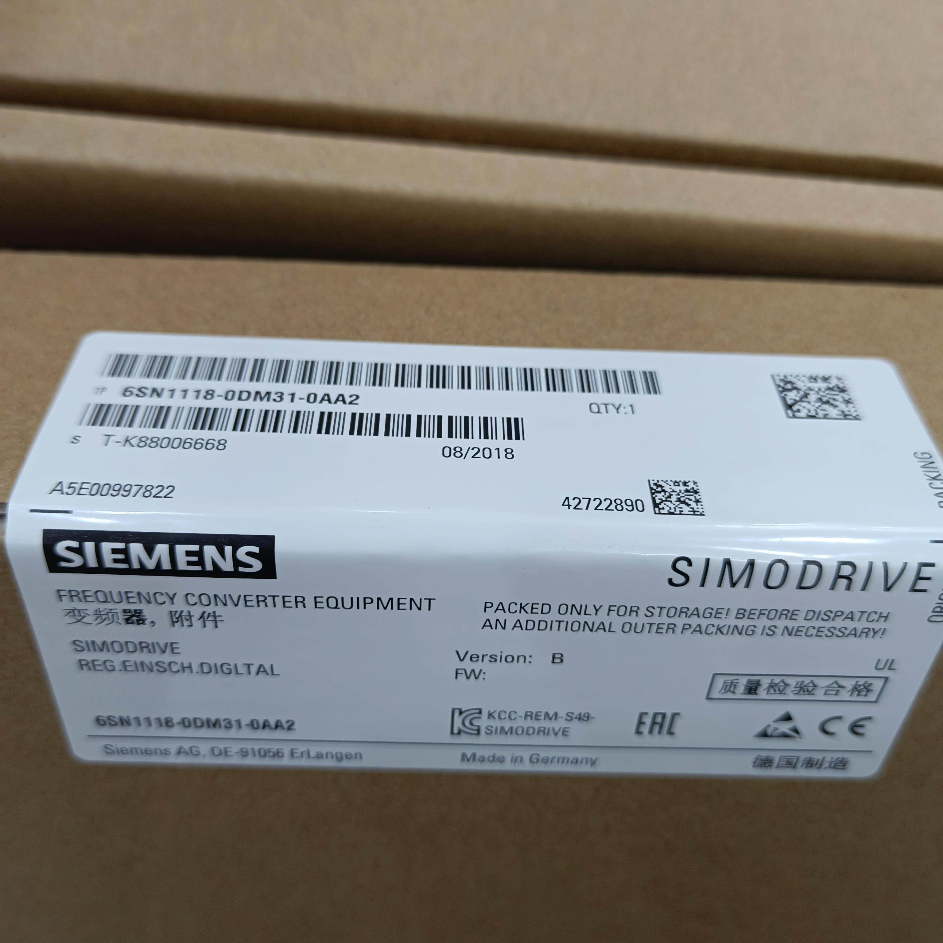 全新原装正品西门子伺服数控轴卡6SN1118-0DM31-0AA2