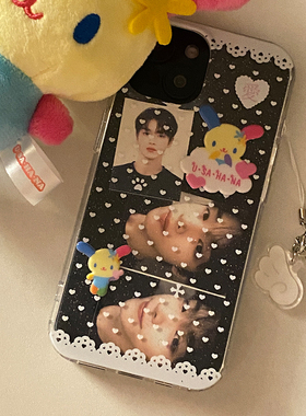 节后发 | 原创白色蕾丝少女心甜美韩系ins细闪亚克力磨砂磁吸手机壳可放小卡装饰适用于苹果16/17promax