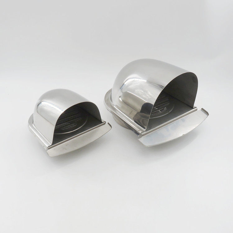 不锈钢通风口U型外墙风帽油烟机排风口室外防雨防风帽100抛光版