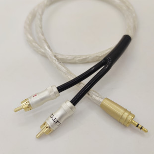 RCA 3.5转一分二 音频线 信号线 电脑音响线 美国立顿 镀银