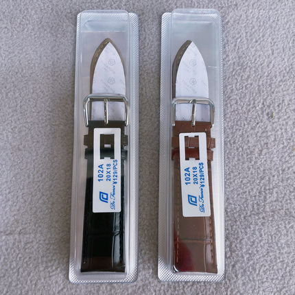 102A原装针扣竹节纹手表标价129帝凡希皮带光面柔软压线牛皮表带
