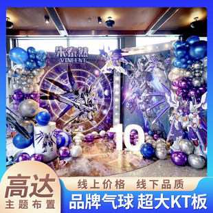 机动战士高达机器人男宝宝周岁生日装饰场景舞台布置kt板背景墙