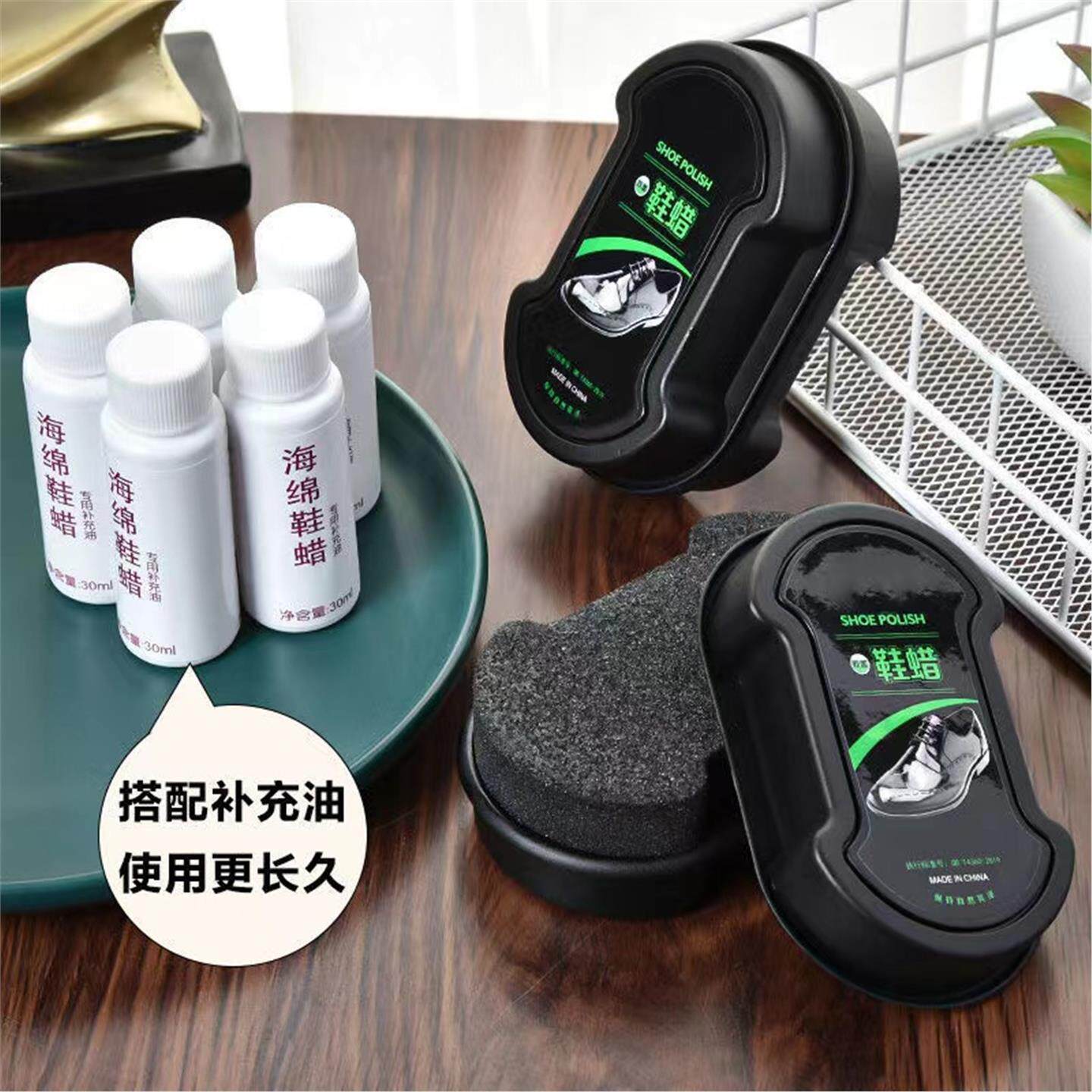 鞋腊擦鞋双面万能增亮海绵擦皮鞋专用抛光腊鞋油擦多功能补充液图片