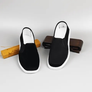 晋南坊布鞋男士条绒平面布底纳底吸汗透气鞋休闲千层底布鞋加绒