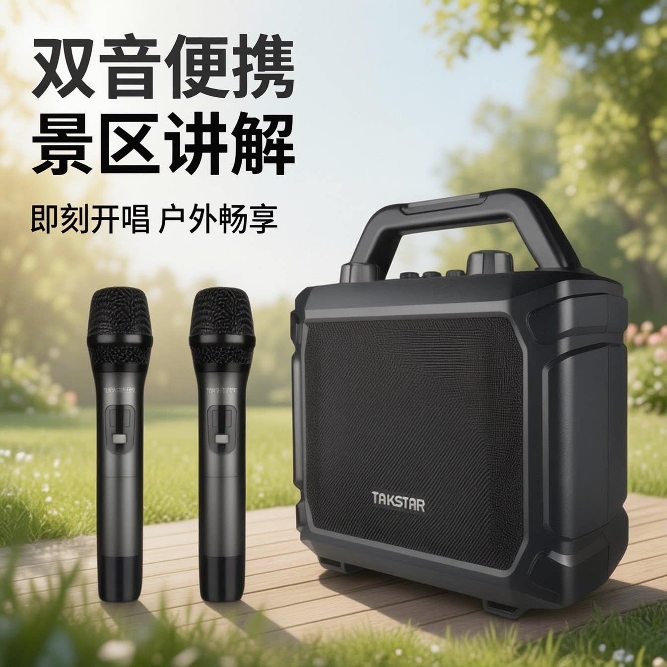 得胜WDA-500无线户外蓝牙音箱广场舞音响唱歌家用k歌室外演出便携