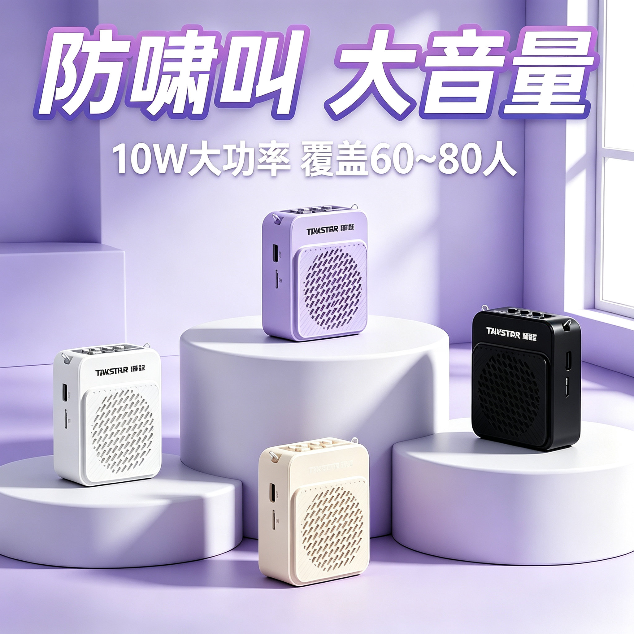 得胜扩音器E188小蜜蜂教师专用防啸叫导游蓝牙大音量大功率快充版