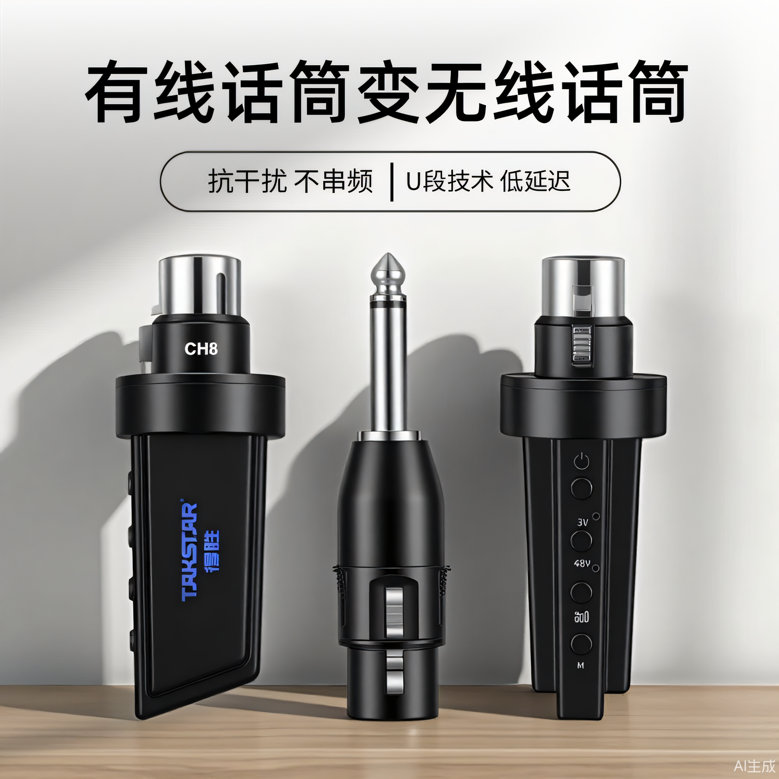 得胜麦克风接收器有线变无线