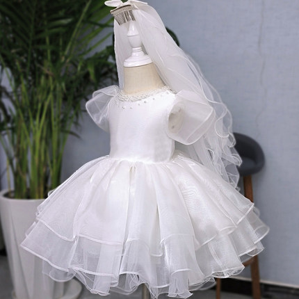 女童连衣裙夏短袖洛丽塔lolita婚纱礼服tutu蓬蓬公主裙生日花童