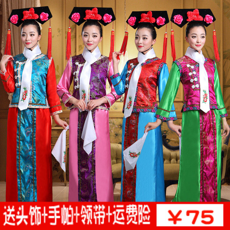 清朝古装女式服装演出服格格皇后妃子宫女甄嬛传宫廷戏服大码旗装|ruв категории Женская одежда, костюм/национальная одежда/театр костюм, национальная одежда/этап погрузки - от Buy2taobao.com для оказания профессиональной услуги покупки агента Taobao