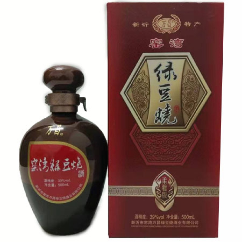 窑湾绿豆烧 绿豆烧酒 老瓦缝39度 柔雅版 徐州特产  500ml瓶包邮