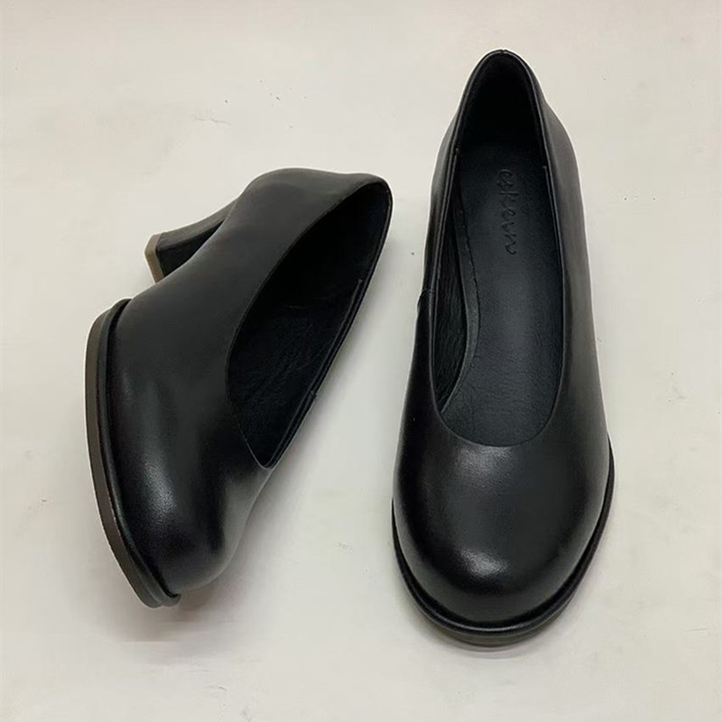 真皮空姐工作鞋软底女士皮鞋