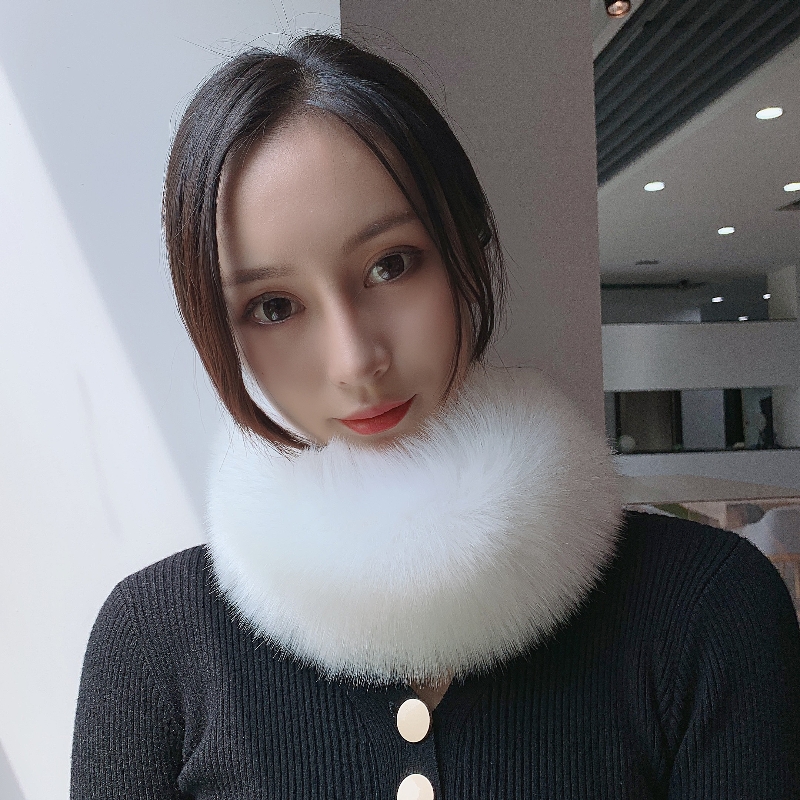 围巾女冬款加厚假领子百搭秋冬围脖新款毛领子护颈保暖仿狐狸毛