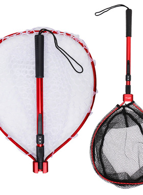 哈斯达手抄网折叠便携路亚抄网兜超轻网具溪流捞鱼网路亚抄网硅胶