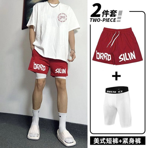 美式夏季多巴胺短裤男运动网眼速干篮球裤练腿跑步训练肌肉健身裤