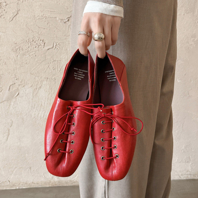 真皮潮款2026里外全皮绑带平底休闲单鞋舒适百搭学院风德训鞋潮鞋,女鞋,棉鞋,淘宝优惠券,粉丝福利购,淘宝优惠卷