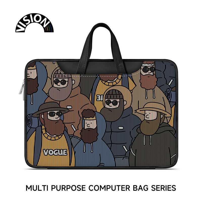 欧美漫画风笔记本电脑包手提适用苹果macbook15.6寸小新air13.3华为matebook联想女14内胆包pro保护套