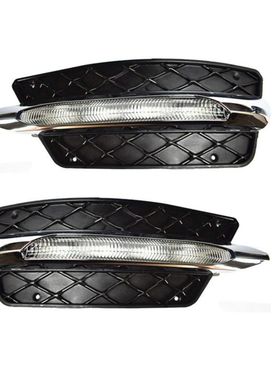 适用奔驰C级W204 12-14款日行灯雾灯框A2048851353L/1453R/2974L