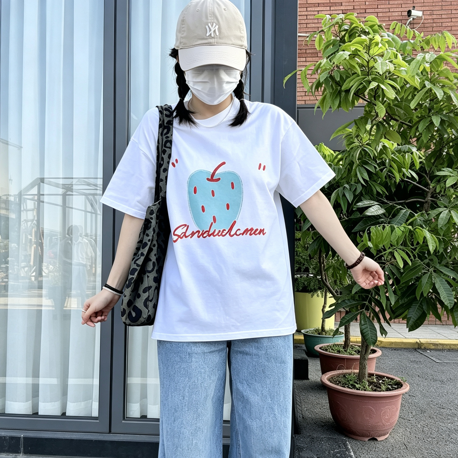 印花T恤重磅纯棉T恤宽松短袖