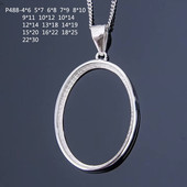 包边吊坠空托S925银项链坠女款 30mm系列配件加工 椭圆形4 6mm