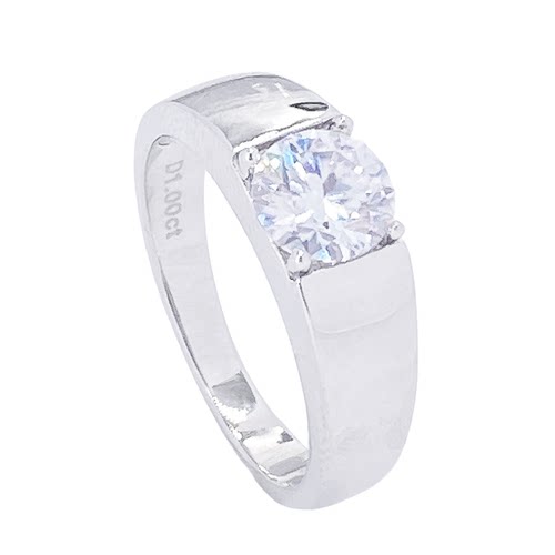 莫桑石男戒空托925纯银戒指空拖