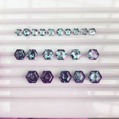 7mm 实验室培育亚历山大变色钻宝石全净金绿宝石六边形4