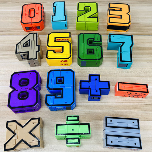 正版数字变形合体机器人儿童玩具