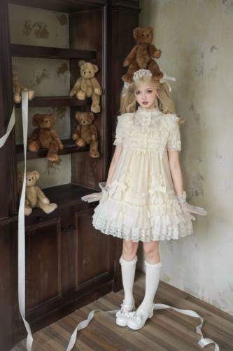 【定金】夏日幻想原创重工doll感古董奶油琥珀lolita娃娃裙