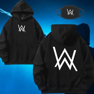 送口罩嘉豪同款战衣艾伦沃克连帽卫衣男秋冬2025青少年学生外套潮