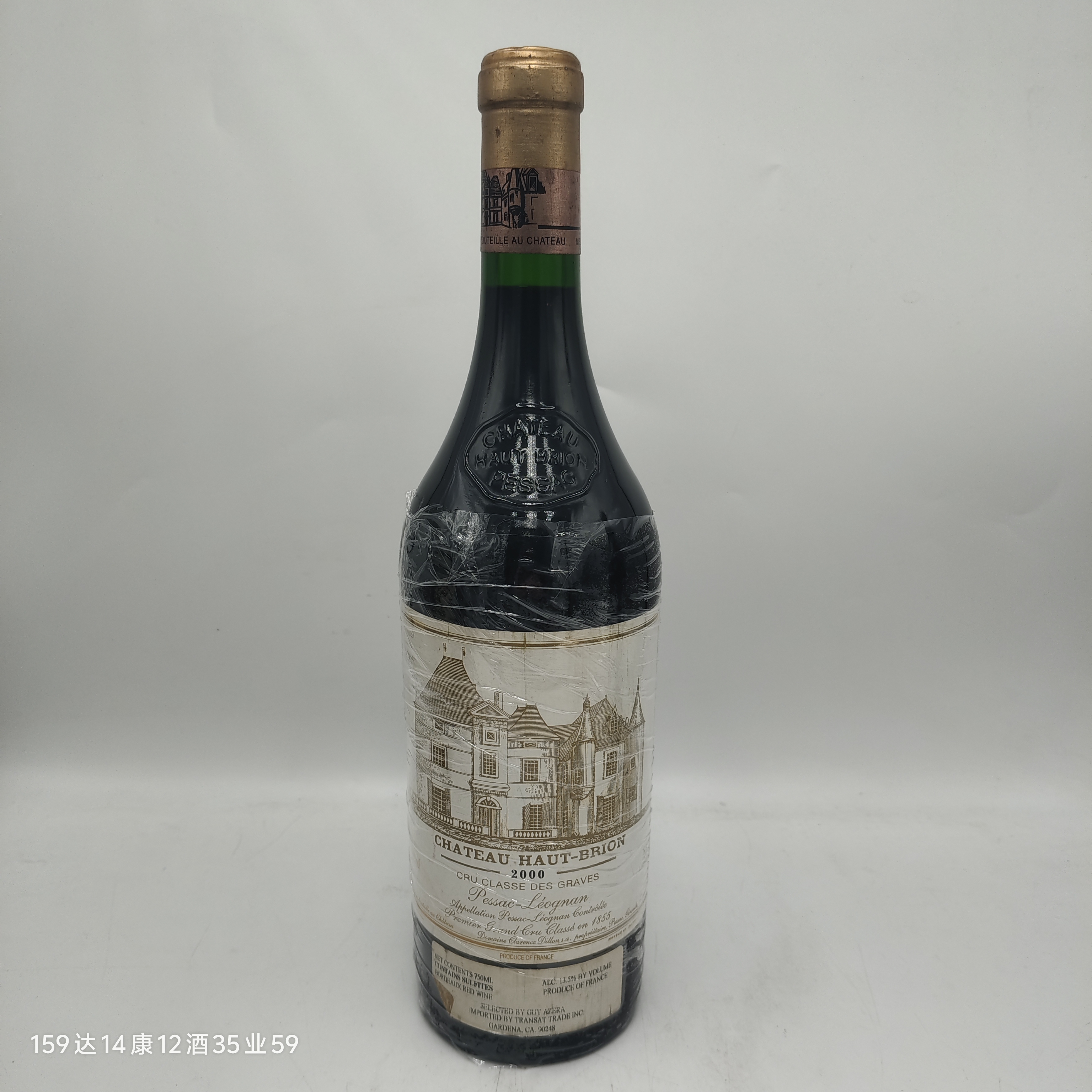 2000年侯伯王庄园正牌干红葡萄酒奥比昂红酒法国一级庄