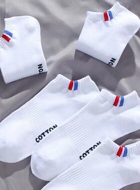 袜子夏季薄款男女同款白色短筒字母防臭透气吸汗休闲浅口情侣船袜